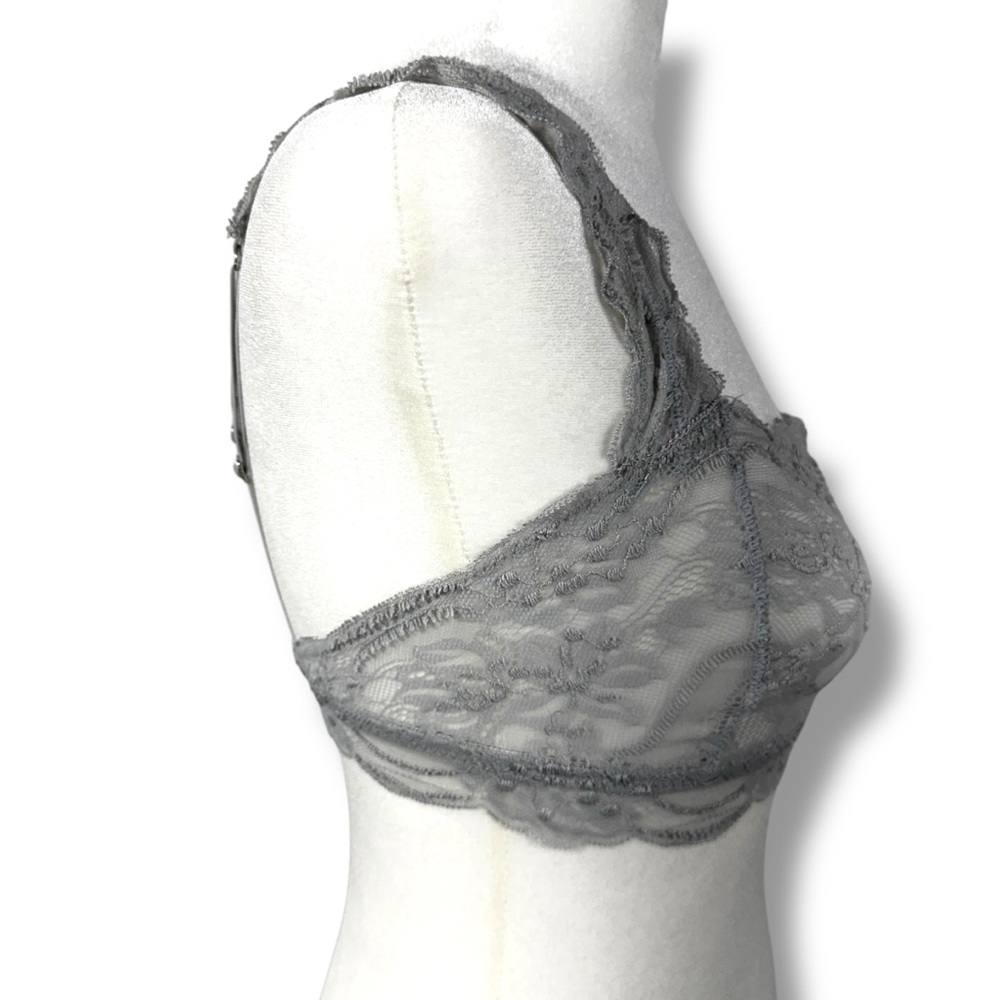 Free People Intimately Last Dance Square Neck Lace Bralette, Moon Rock, Size XS - Picture 5 of 13